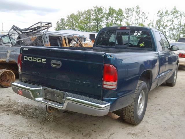 1B7GL23X2VS129458 - 1997 DODGE DAKOTA GREEN photo 4