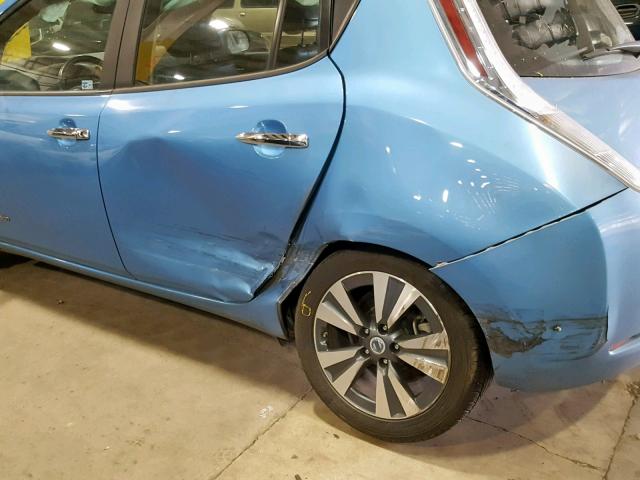 1N4AZ0CP1DC413431 - 2013 NISSAN LEAF S BLUE photo 9