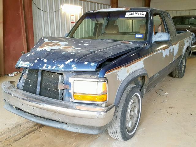 1B7FL23XXPS273158 - 1993 DODGE DAKOTA BLUE photo 2