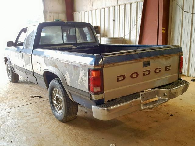 1B7FL23XXPS273158 - 1993 DODGE DAKOTA BLUE photo 3