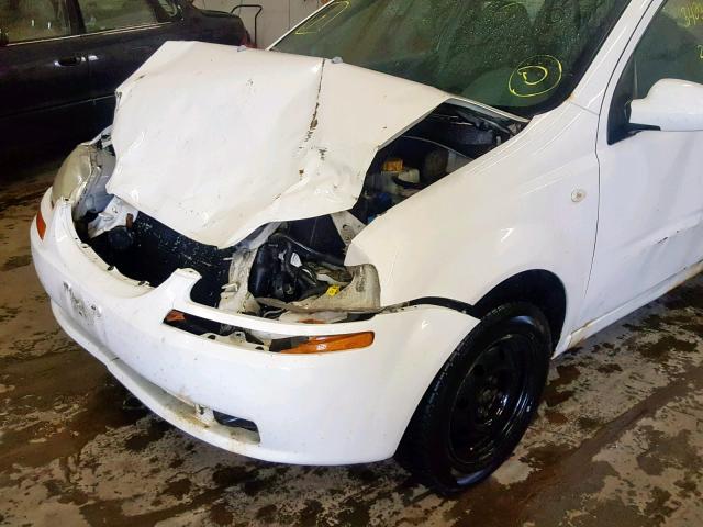 KL1TD52635B455217 - 2005 CHEVROLET AVEO BASE თეთრი ფოტო 9