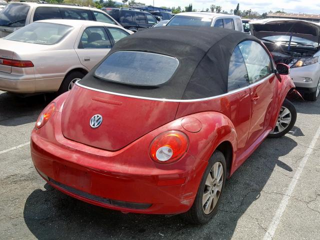 3VWRG31Y69M401195 - 2009 VOLKSWAGEN NEW BEETLE წითელი ფოტო 4