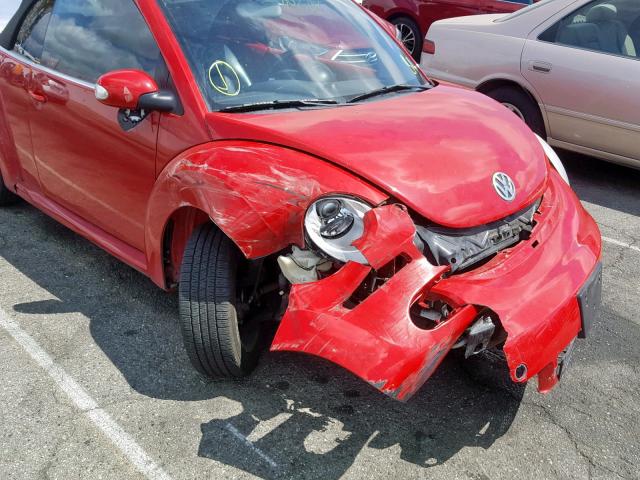 3VWRG31Y69M401195 - 2009 VOLKSWAGEN NEW BEETLE წითელი ფოტო 9