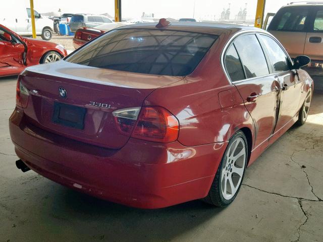 WBAVB33516PS06529 - 2006 BMW 330 I RED photo 4