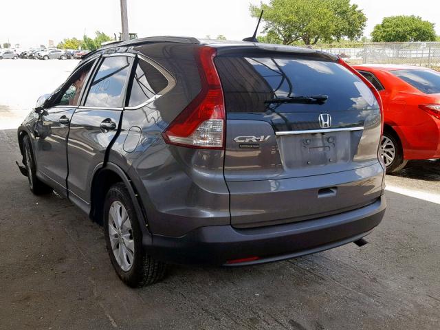 2HKRM3H77EH554273 - 2014 HONDA CR-V EXL GRAY photo 3