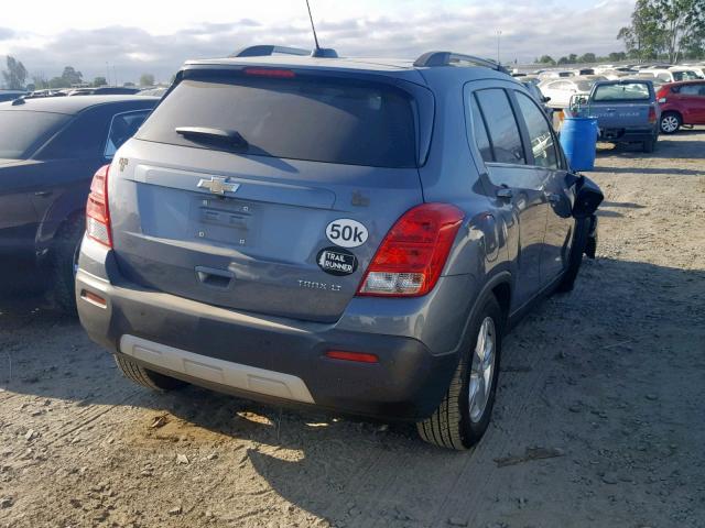 KL7CJLSB7FB090154 - 2015 CHEVROLET TRAX 1LT GRAY photo 4