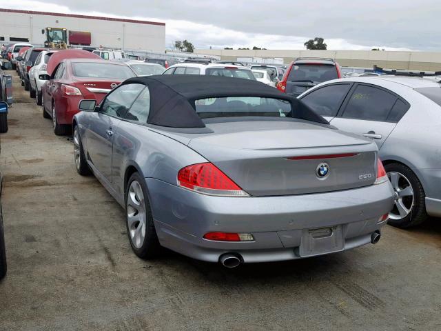 WBAEK13406CN77264 - 2006 BMW 650 I GRAY photo 3