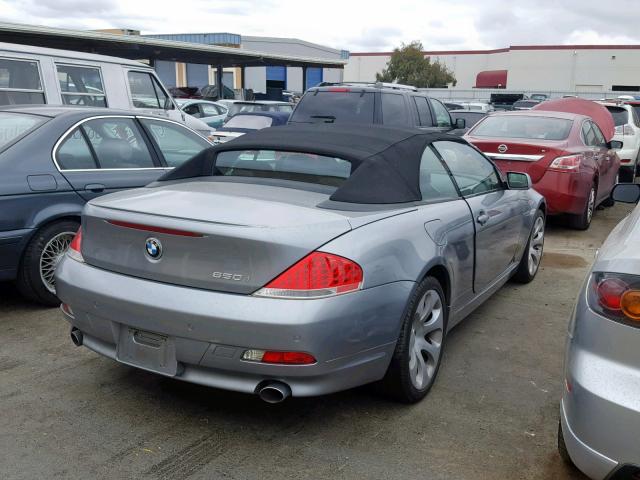 WBAEK13406CN77264 - 2006 BMW 650 I GRAY photo 4