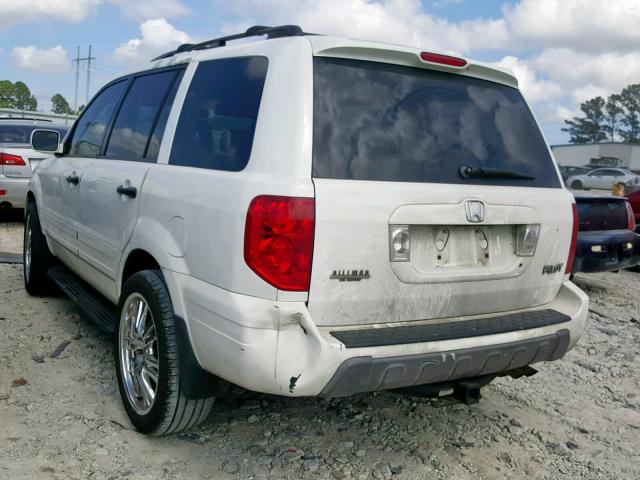 2HKYF18613H561038 - 2003 HONDA PILOT EXL WHITE photo 3