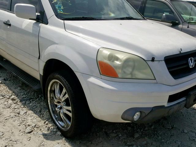 2HKYF18613H561038 - 2003 HONDA PILOT EXL WHITE photo 9