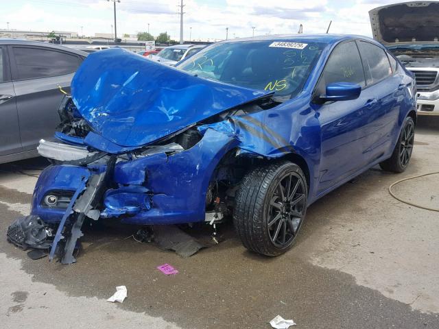 1C3CDFBH8DD209903 - 2013 DODGE DART SXT BLUE photo 2