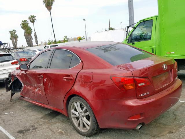 JTHBK262565003722 - 2006 LEXUS IS 250 RED photo 3