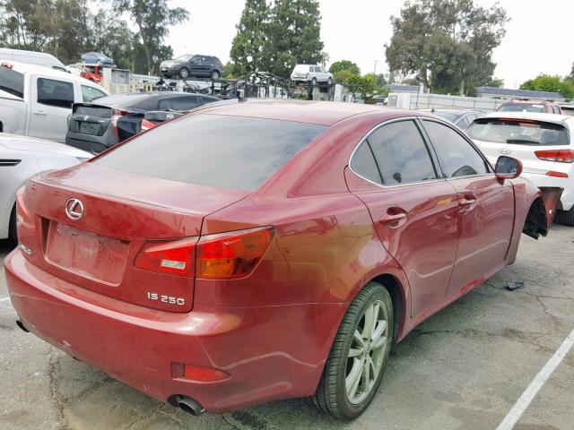 JTHBK262565003722 - 2006 LEXUS IS 250 RED photo 4