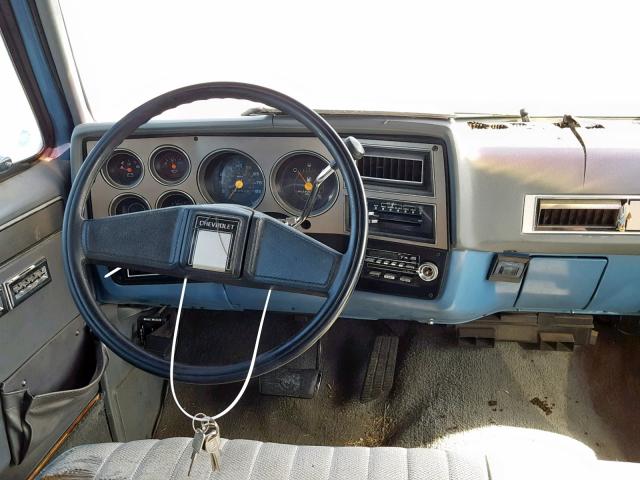 1GNGR26K5HF160741 - 1987 CHEVROLET SUBURBAN R BLUE photo 9