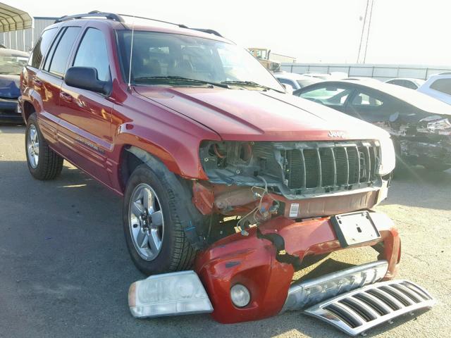 1J8GX58J54C334865 - 2004 JEEP GRAND CHER BURGUNDY photo 1