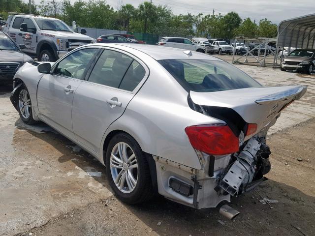 JN1CV6AP6DM717761 - 2013 INFINITI G37 BASE SILVER photo 3