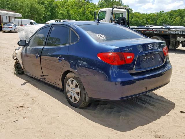 KMHDU46D39U687418 - 2009 HYUNDAI ELANTRA GL BLUE photo 3