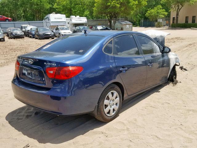 KMHDU46D39U687418 - 2009 HYUNDAI ELANTRA GL BLUE photo 4