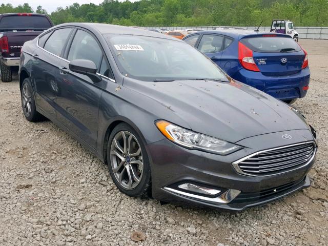 3FA6P0G79HR321366 - 2017 FORD FUSION S GRAY photo 1