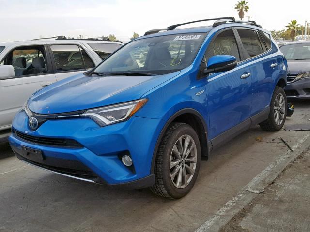 JTMDJREV7HD091165 - 2017 TOYOTA RAV4 HV LI BLUE photo 2