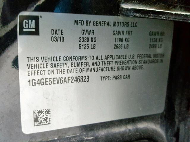 1G4GE5EV6AF246823 - 2010 BUICK LACROSSE C BLACK photo 10