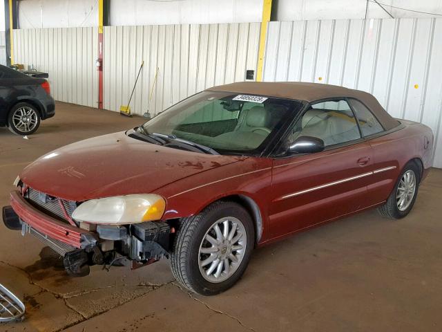 1C3EL55UX1N595762 - 2001 CHRYSLER SEBRING LX RED photo 2