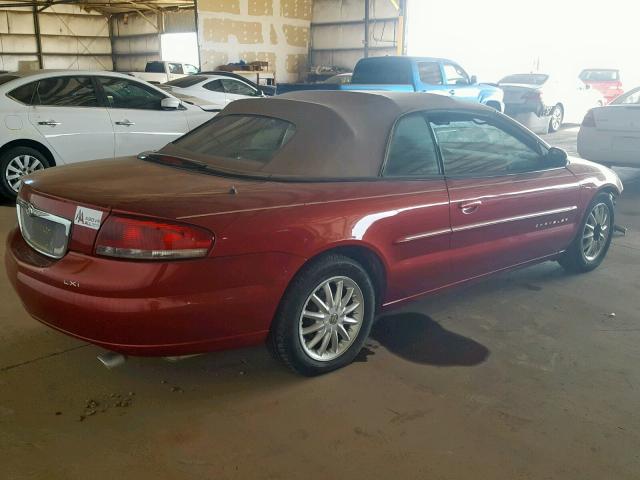 1C3EL55UX1N595762 - 2001 CHRYSLER SEBRING LX RED photo 4