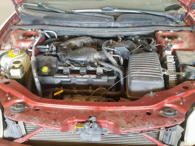 1C3EL55UX1N595762 - 2001 CHRYSLER SEBRING LX RED photo 7