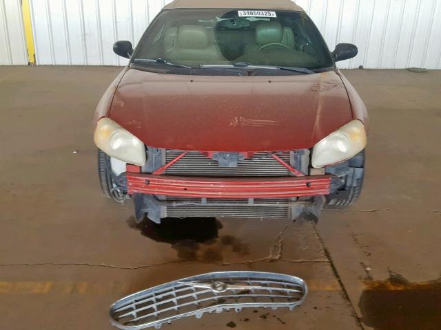 1C3EL55UX1N595762 - 2001 CHRYSLER SEBRING LX RED photo 9