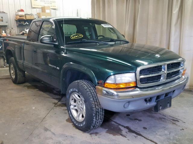 1B7GG42N42S541005 - 2002 DODGE DAKOTA SLT GREEN photo 1