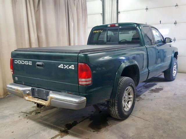 1B7GG42N42S541005 - 2002 DODGE DAKOTA SLT GREEN photo 4