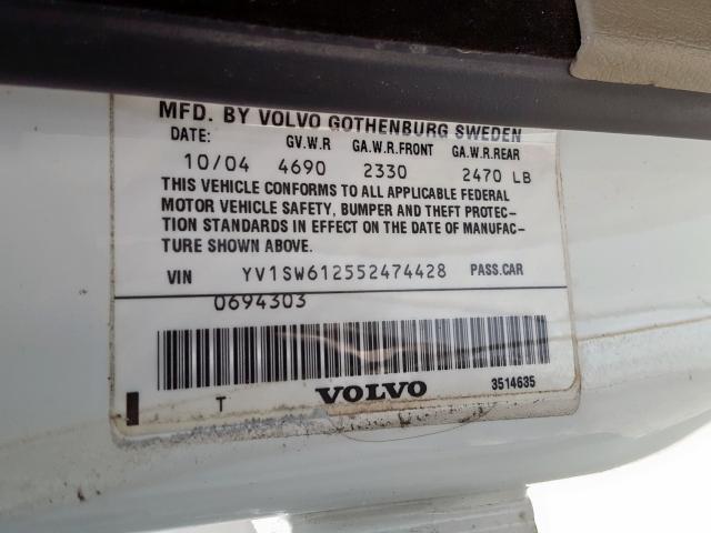 YV1SW612552474428 - 2005 VOLVO V70  photo 10