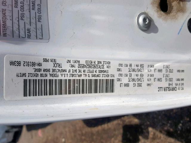 3D7KS28D28G248592 - 2008 DODGE RAM 2500 S თეთრი ფოტო 10