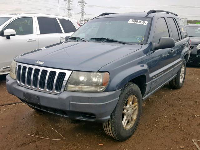 1J4GX48S92C244605 - 2002 JEEP GRAND CHER BLUE photo 2