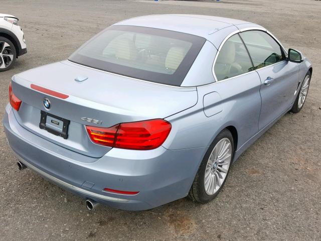 WBA3T3C5XEJ877316 - 2014 BMW 435 I BLUE photo 4