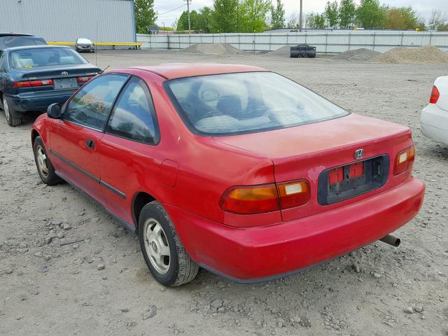 1HGEJ2243PL015200 - 1993 HONDA CIVIC DX RED photo 3