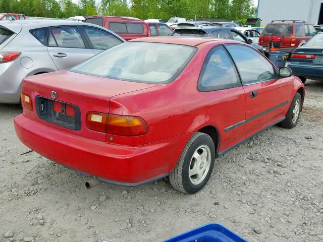 1HGEJ2243PL015200 - 1993 HONDA CIVIC DX RED photo 4