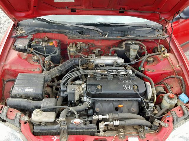 1HGEJ2243PL015200 - 1993 HONDA CIVIC DX RED photo 7