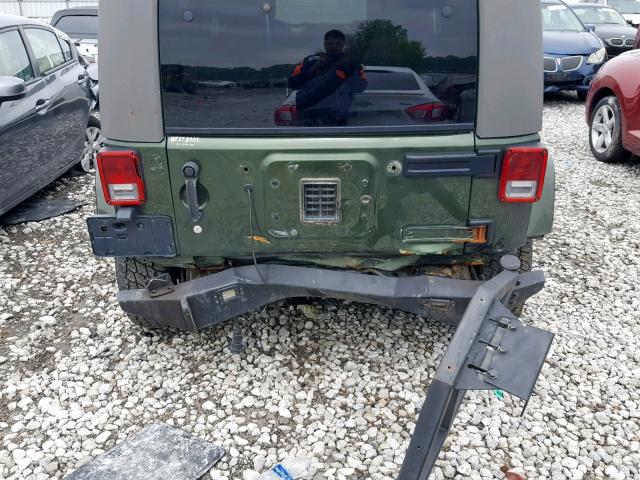 1J8GA59137L209562 - 2007 JEEP WRANGLER S GREEN photo 9