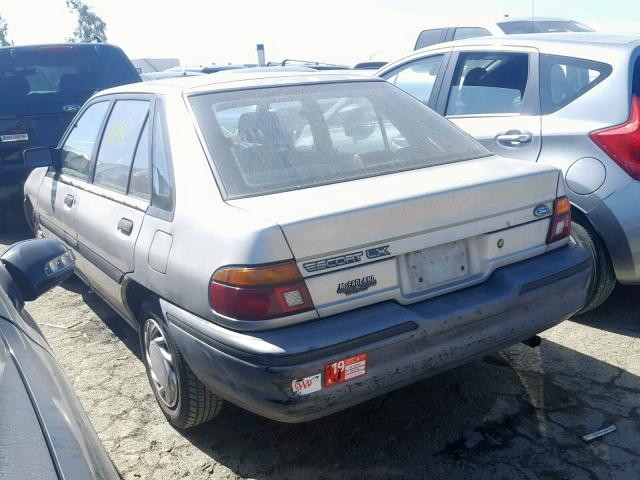 1FAPP14J4MW147465 - 1991 FORD ESCORT LX SILVER photo 3