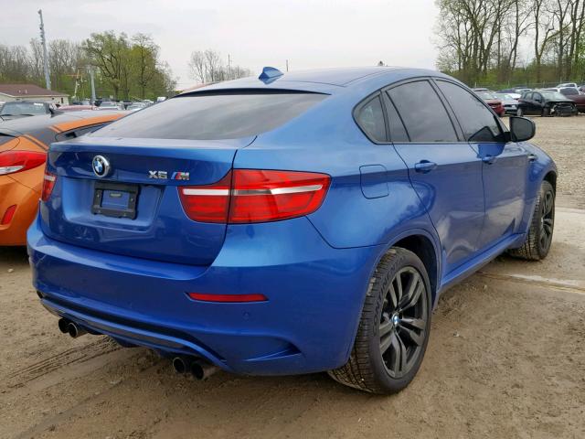 5YMGZ0C56E0C40523 - 2014 BMW X6 M BLUE photo 4