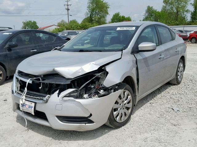 3N1AB7AP0EY239003 - 2014 NISSAN SENTRA S SILVER photo 2