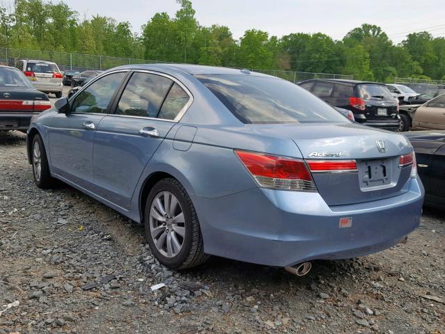 1HGCP3F81BA004581 - 2011 HONDA ACCORD EXL BLUE photo 3