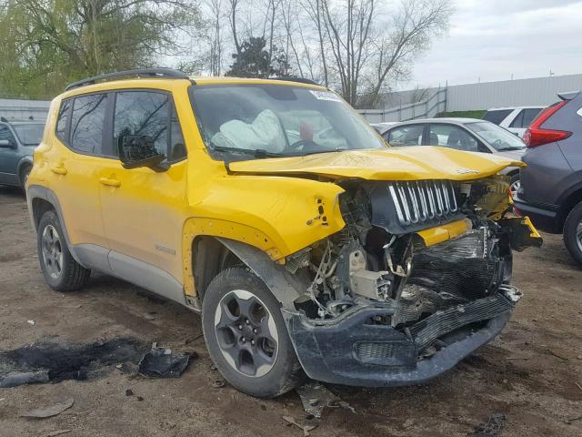ZACCJBAB7HPE53222 - 2017 JEEP RENEGADE S YELLOW photo 1