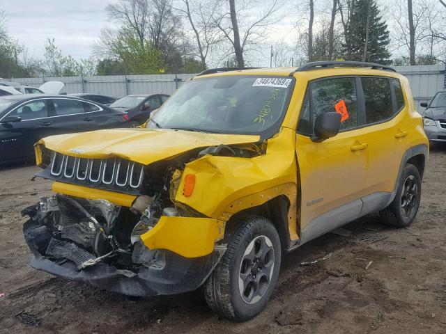 ZACCJBAB7HPE53222 - 2017 JEEP RENEGADE S YELLOW photo 2