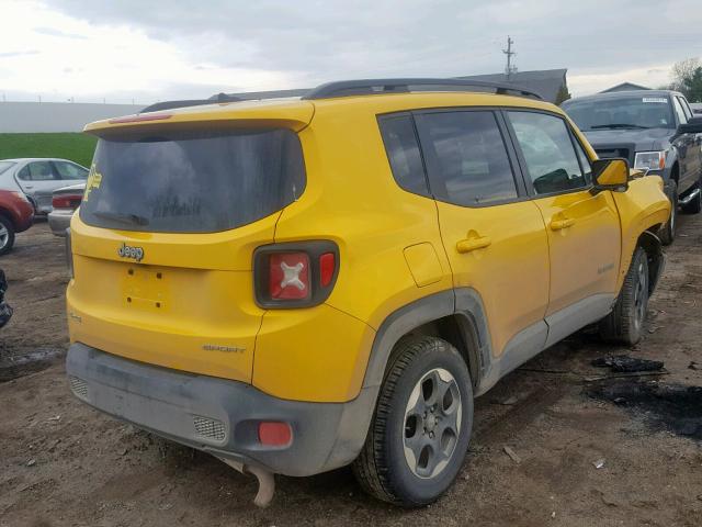 ZACCJBAB7HPE53222 - 2017 JEEP RENEGADE S YELLOW photo 4