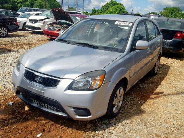 KNADH5A33A6648749 - 2010 KIA RIO LX SILVER photo 2