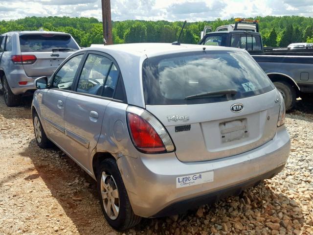 KNADH5A33A6648749 - 2010 KIA RIO LX SILVER photo 3