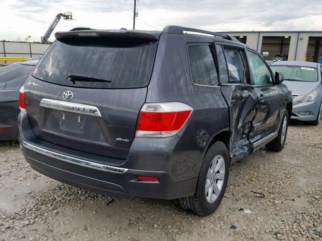 5TDBK3EH7CS162857 - 2012 TOYOTA HIGHLANDER GRAY photo 4