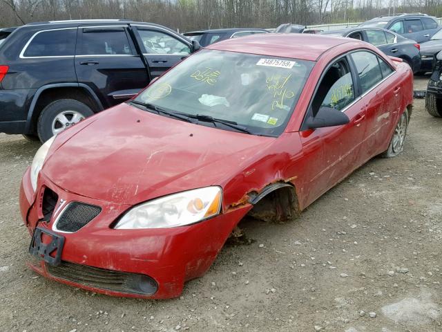 1G2ZF55B064165615 - 2006 PONTIAC G6 SE RED photo 2